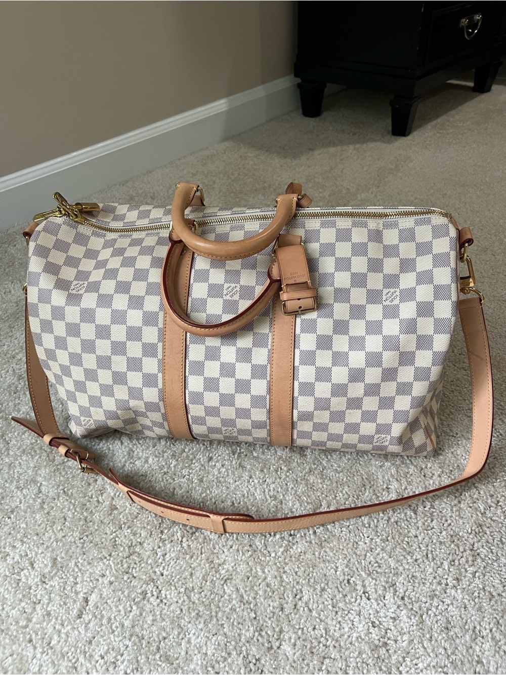 Louis Vuitton Damier Azur Keepall Bandouliere 45